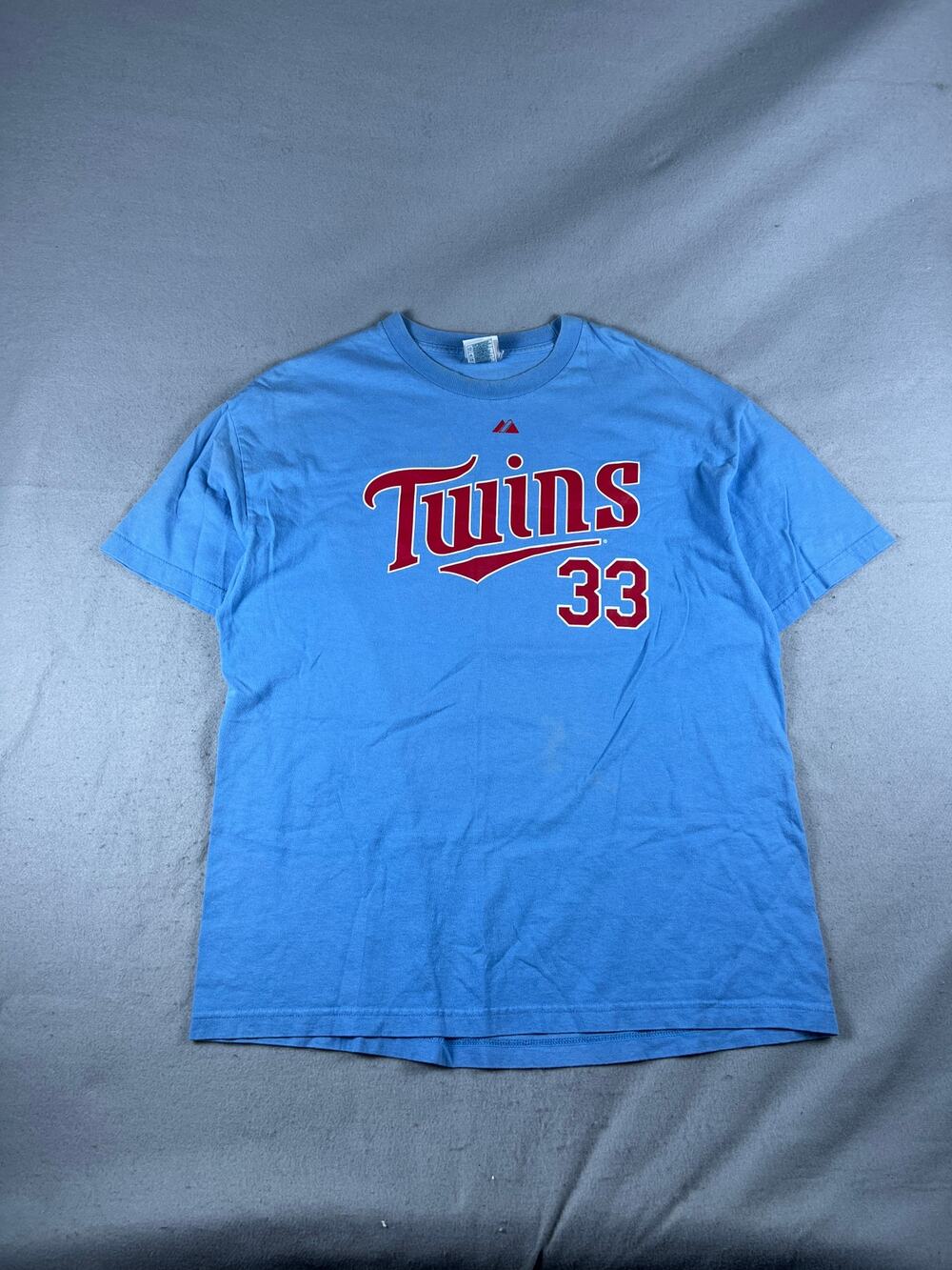 Vintage Minnesota Twins T-Shirt Mens XL Blue Justin Morneau #33 MLB Baseball Tee